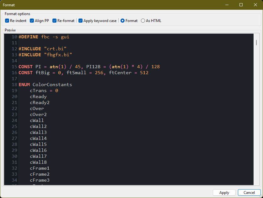 Code Formatter