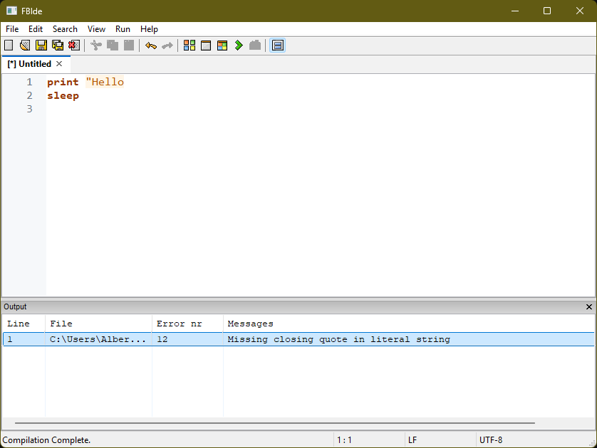 Error Console